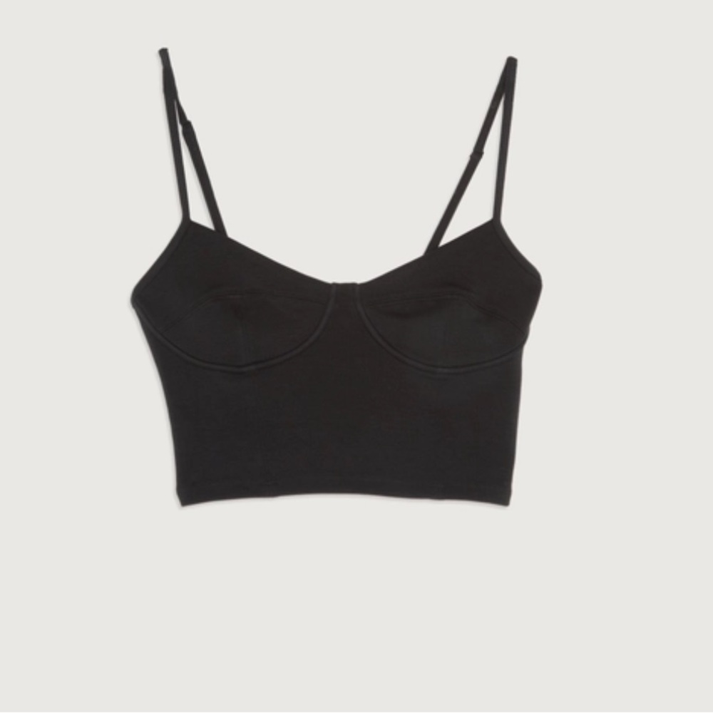 BNWT Oak + Fort Cropped Black Tank Top Size Small